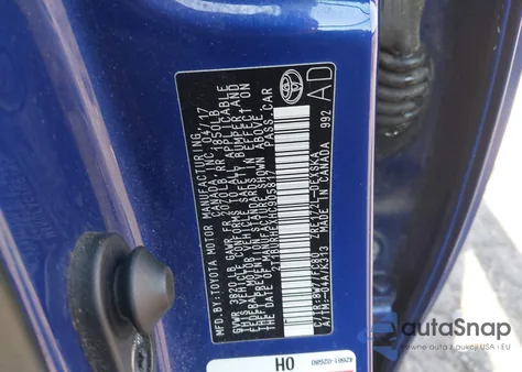 2017 Toyota Corolla Se from USA, damaged, VIN 2T1BURHEXHC905817